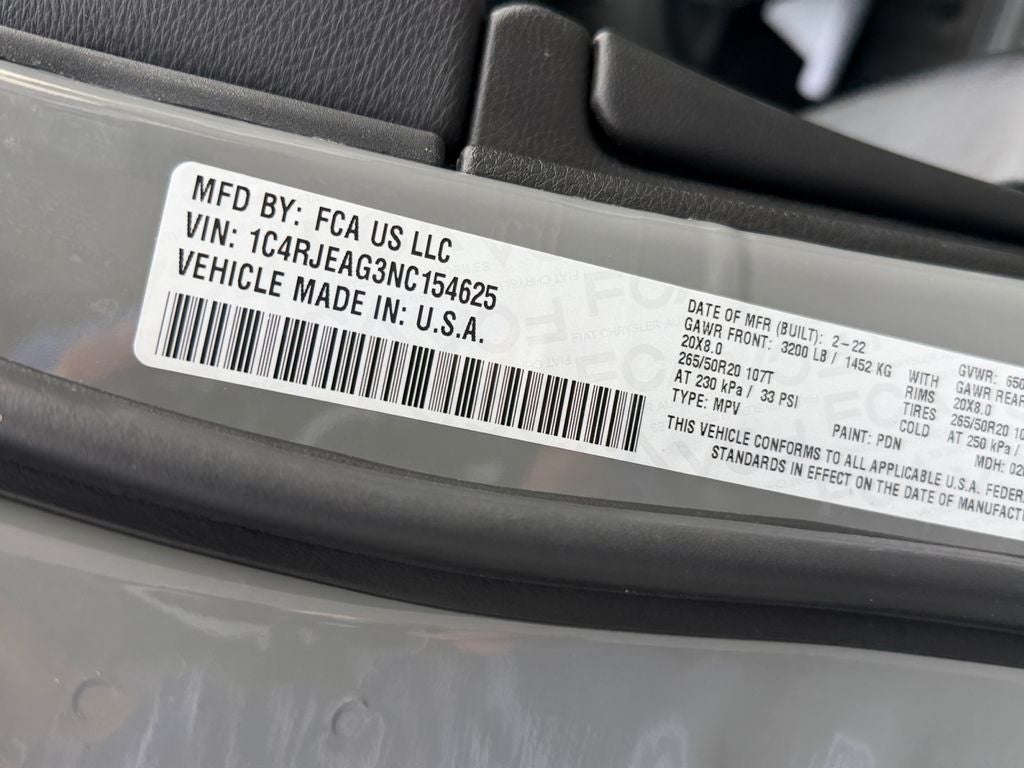 2022 Jeep Grand Cherokee WK Laredo X