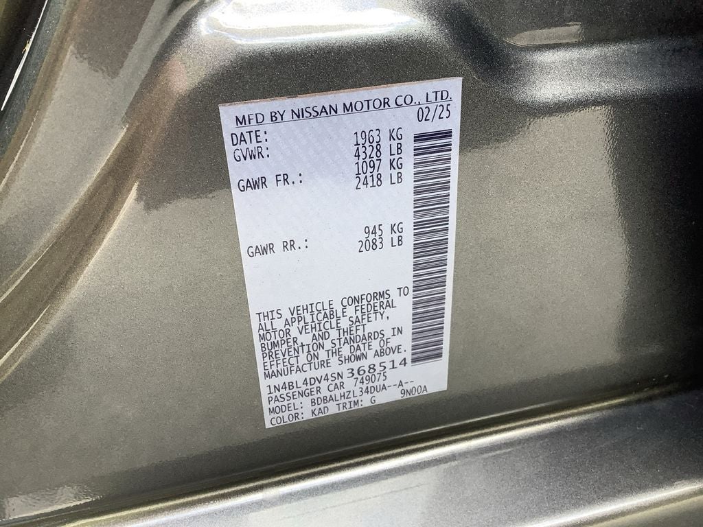 2025 Nissan Altima 2.5 SV