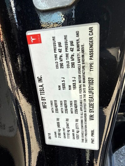 2018 Tesla Model 3 Long Range