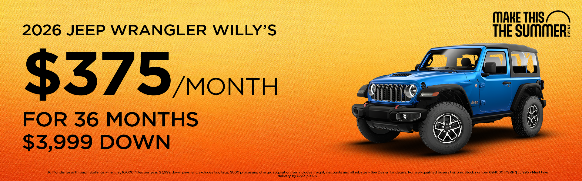 New 2026 Wrangler Willy's